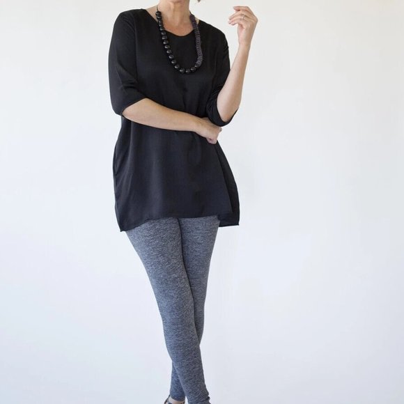 ARIA HANDMADE Tops - 🌻4 for$15🌻Women's Black Tunic Top 3/4 Sleeve Scoop Neck Soft as Silk & pockets